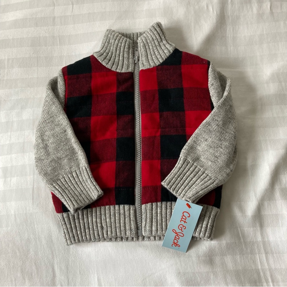 Cat & Jack NWT Full-Zip Knit Sweater Size 12M